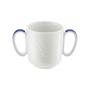 SCHONWALD WHITE/BL MUG W/2 HANDLES 300ML
