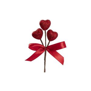Valentines Love Heart 3 Head Pick w Bow