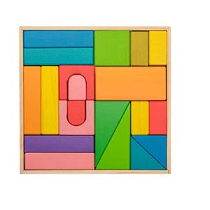 Rainbow Wooden Designer Blocks 20pc 
