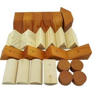 Magnetic Wooden Construction Shapes 30pc