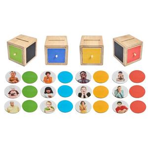 Wooden Sorting Emotions Cubes Set 56pcs