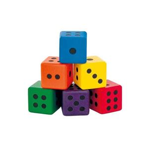 Foam Dot Dice 8cm Set of 6 Multicoloured