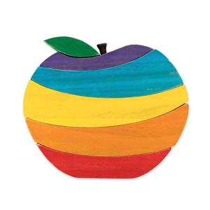 Rainbow Wooden Happy Apple Puzzle