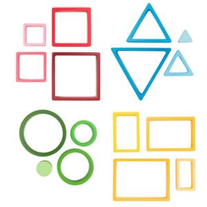 Wooden Rainbow Shapes Stacking Set
