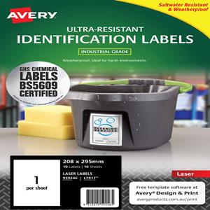 Avery L7917 Ultra-Resistant Labels 1UP