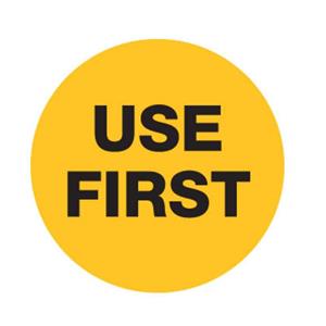 USE FIRST Round Rem Label 80mm Roll500