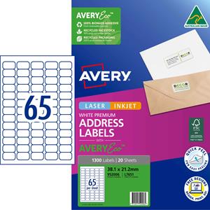 Avery Premium White Eco Label L7175 65UP