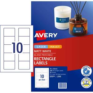 Avery Lasr/Inkjet Multi Label L7666 10UP