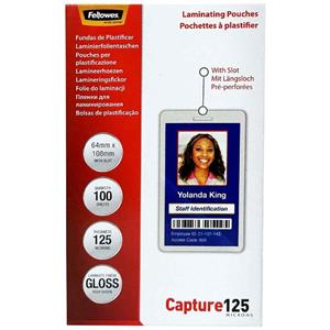 Fellowes 64X108MM 125 Laminating Pouches