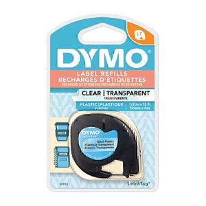 D1 Letratag Tape 12mm Black/Clear
