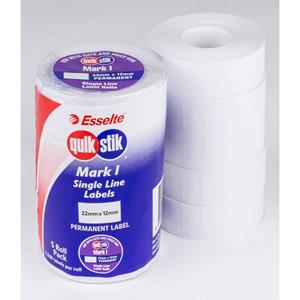 Quikstik Mark I Perm Gun Labels 22x12mm