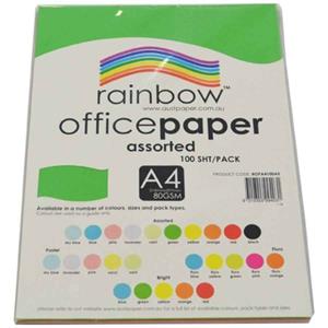 Paper Copy Colour A4 80gsm Rainbow Asst 
