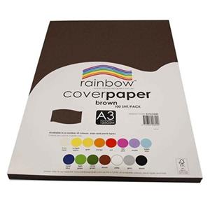 Rainbow A3 Cover Paper 125gsm Brown