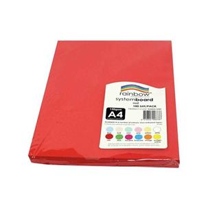 Rainbow System Board A4 150gsm Red