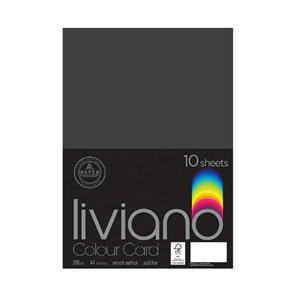 Liviano A4 300gsm  Fsc Card Black Pkt 10
