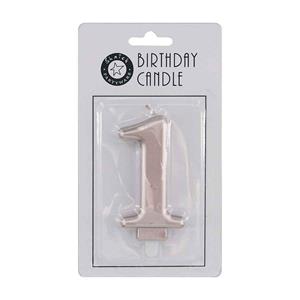 Birthday Cake Candle #1 9cm Metallic