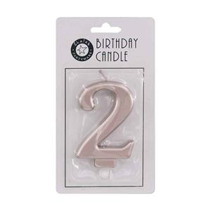 Birthday Cake Candle #2 9cm Metallic
