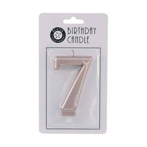 Birthday Cake Candle #7 9cm Metallic