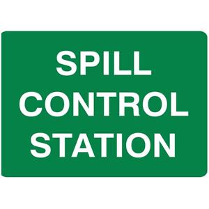 Spill Control Station Sign Metal 300x450
