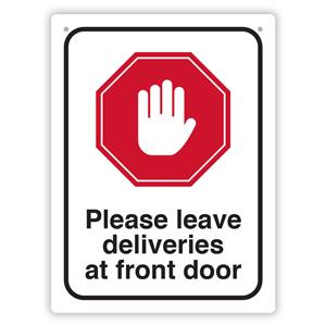 Leave Deliveries At Front Door 225x300mm