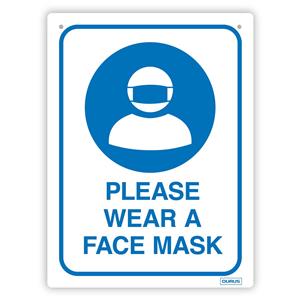 Wear a Face Mask Sign Poly 225x300mm