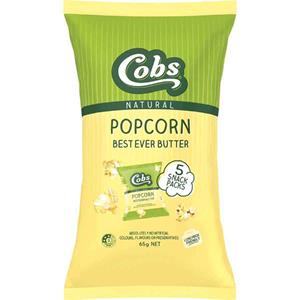 Cob's Natural Butter Popcorn 5 pack 65g