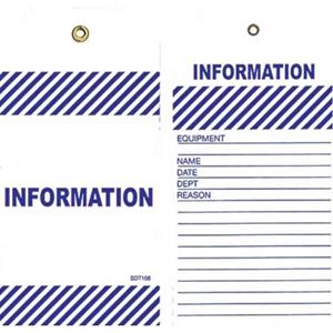 Blue Information Tear Proof Tags
