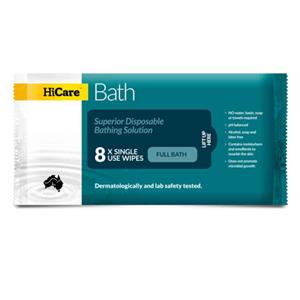 HiCare Ecobath Full Bath Wipes pk8